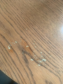 The veneer was chipped.