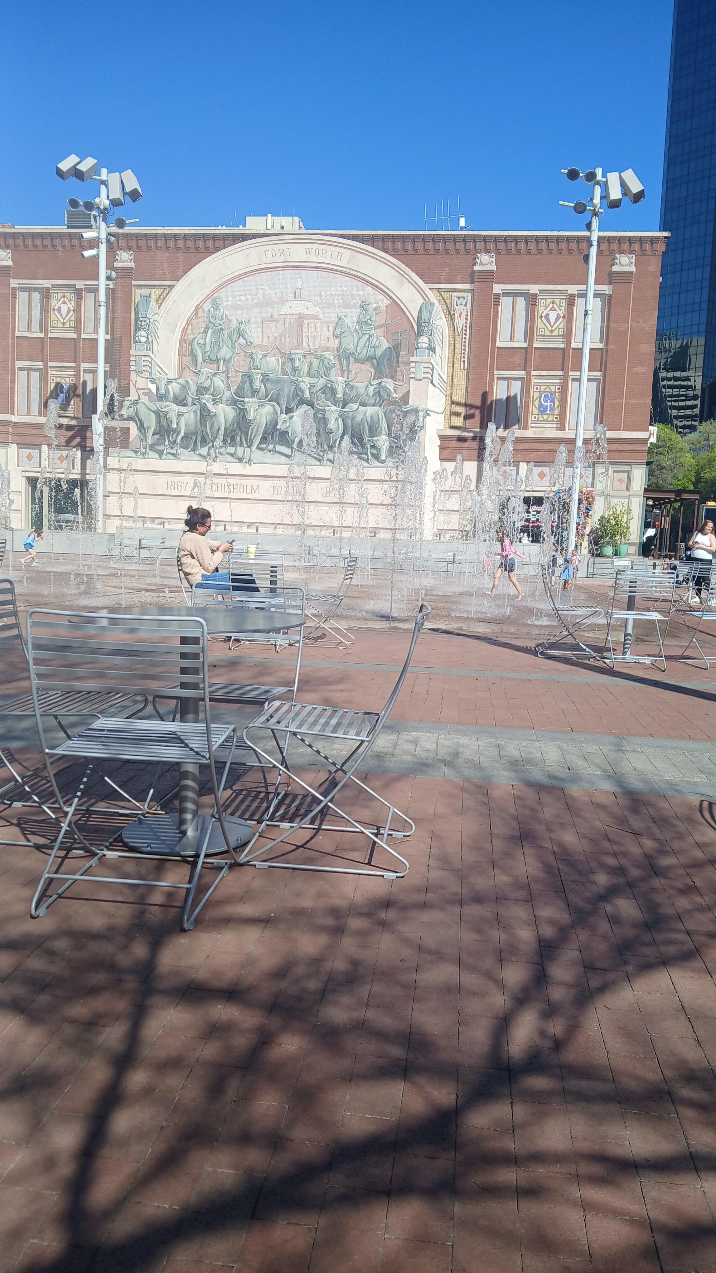 The children had a lot of fun running through the water as it was shooting up. Not only the children, but adults as well. This was a good way to cool off from the heat.  I enjoyed watching!
