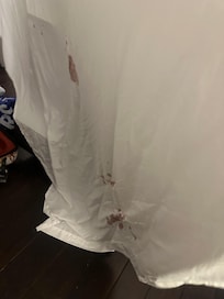 dirty sheet found balled up in dresser drawer