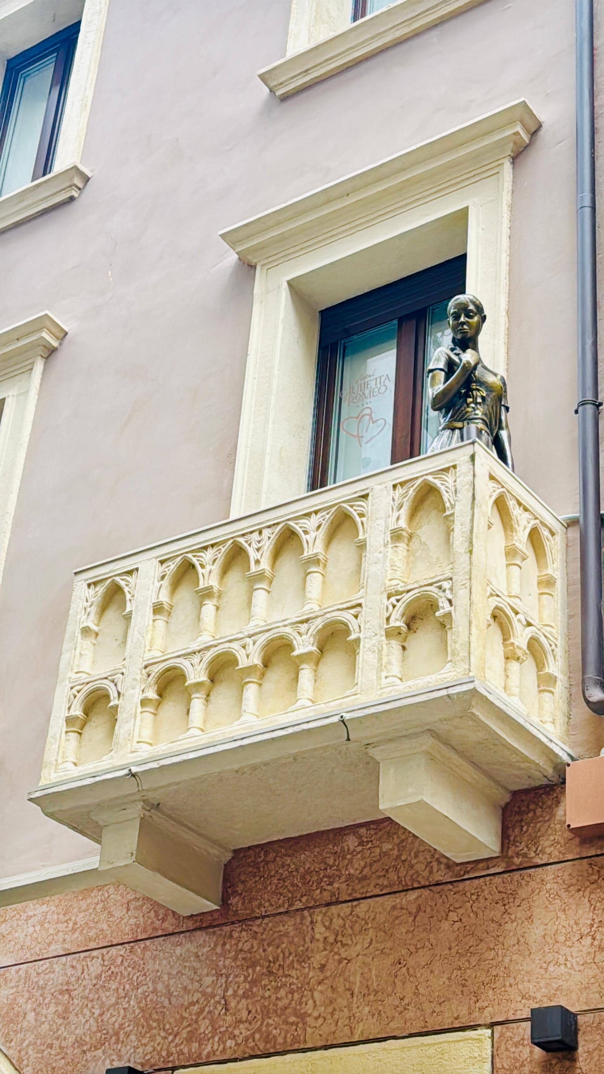 Cute balcony in front of hotel