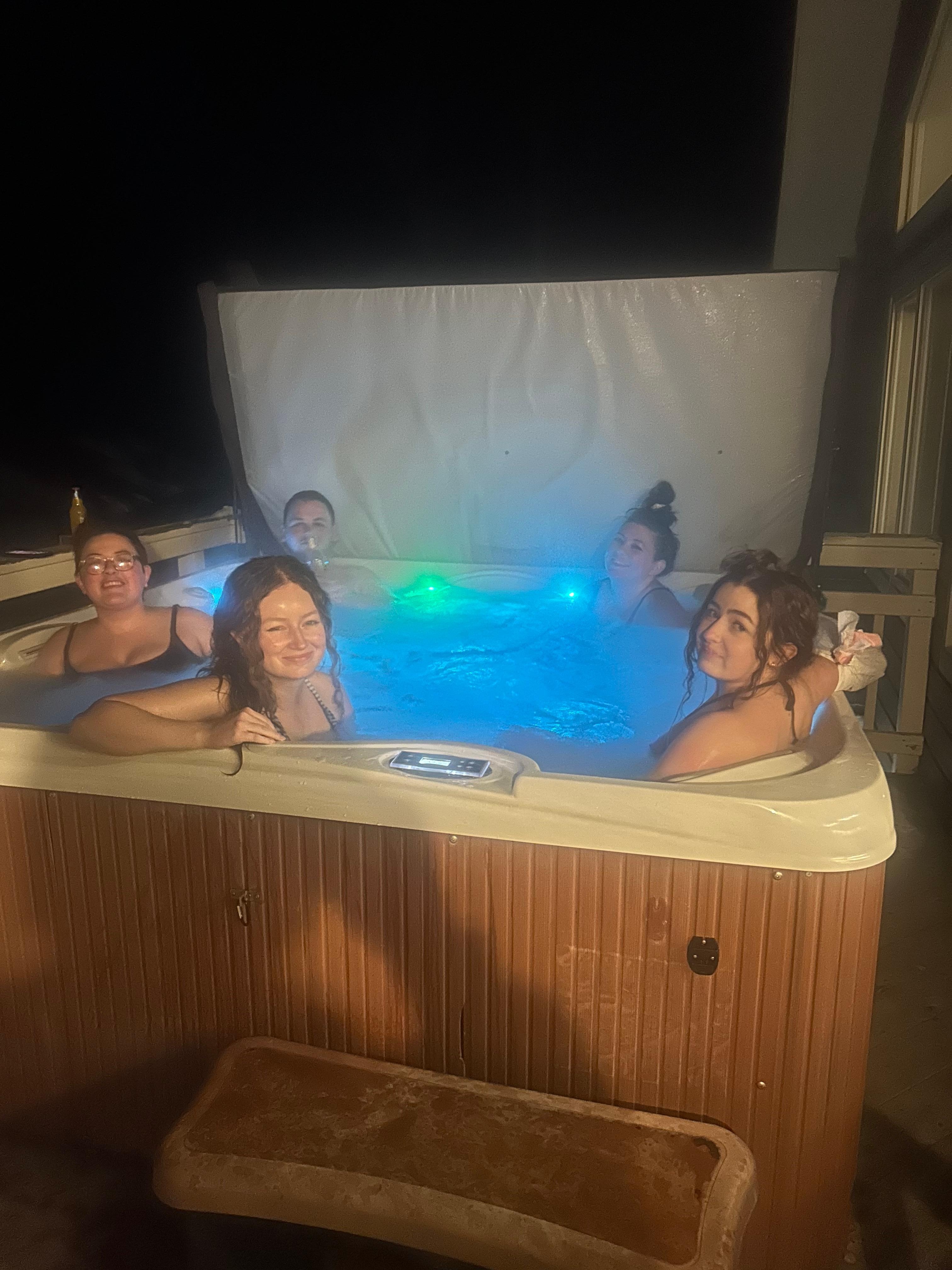 This generation of cousins loved the hot tub