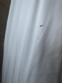 Example the bed cover stained