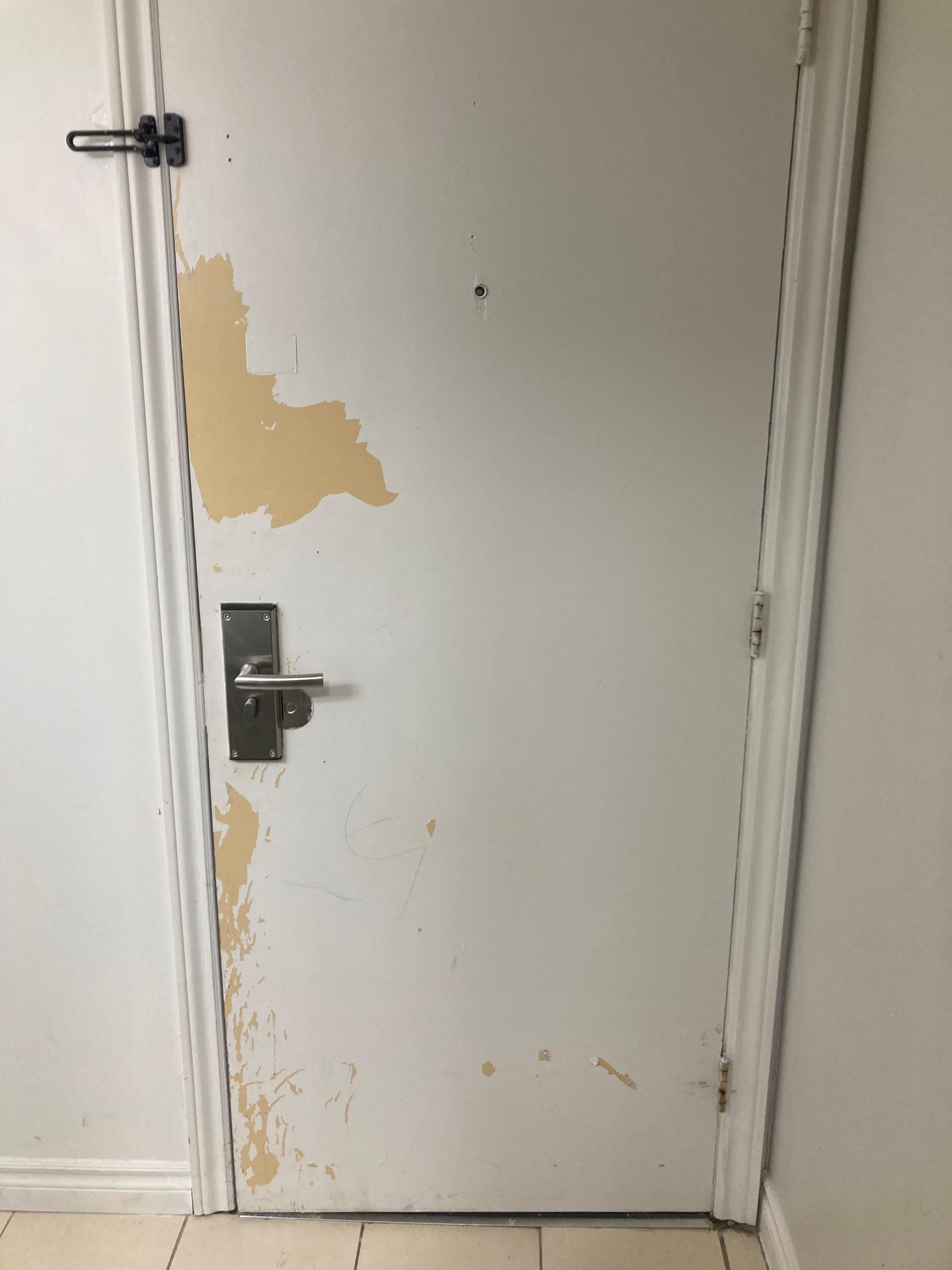 Door to hall from inside room