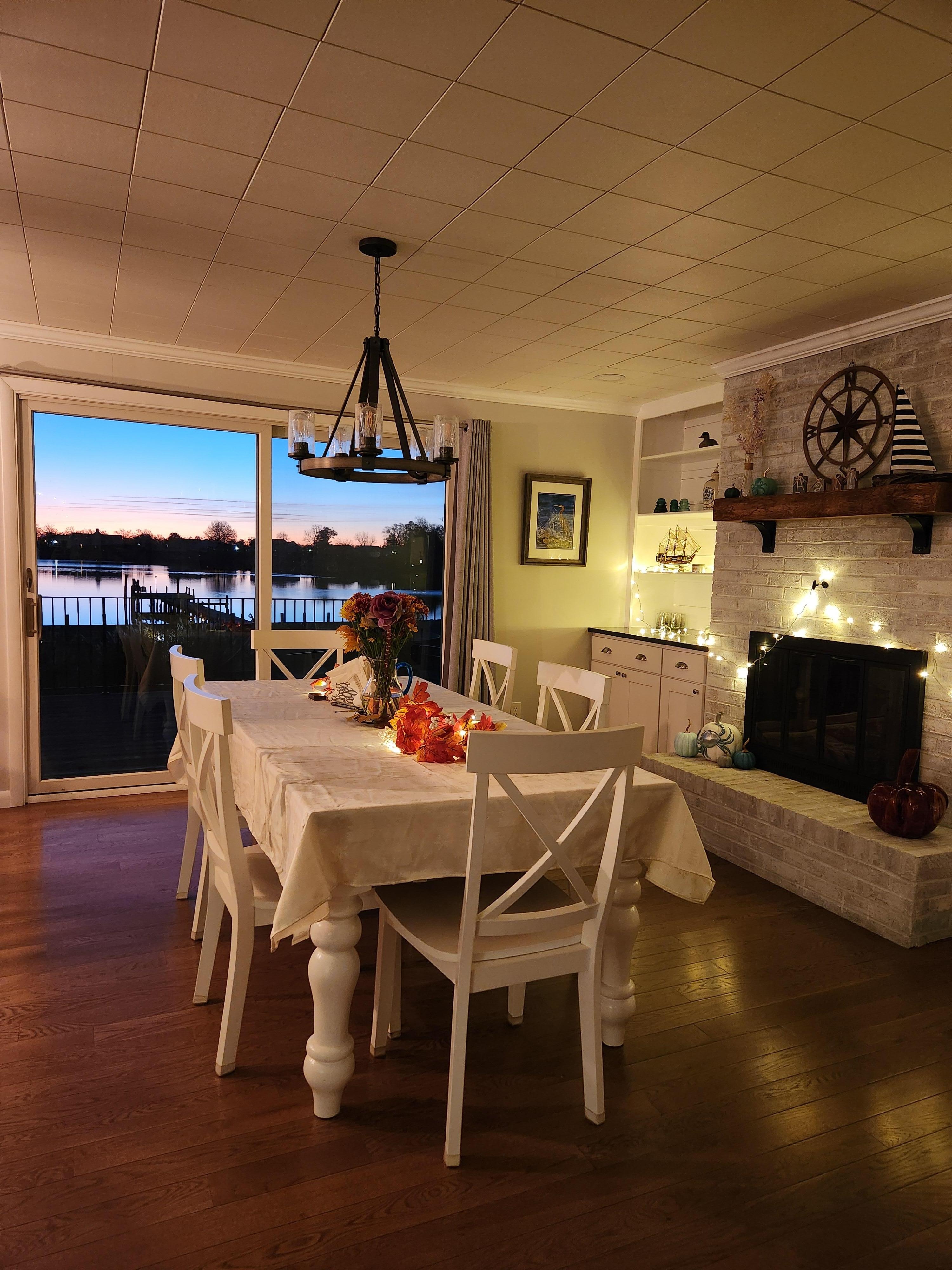 Dining room window sunrise