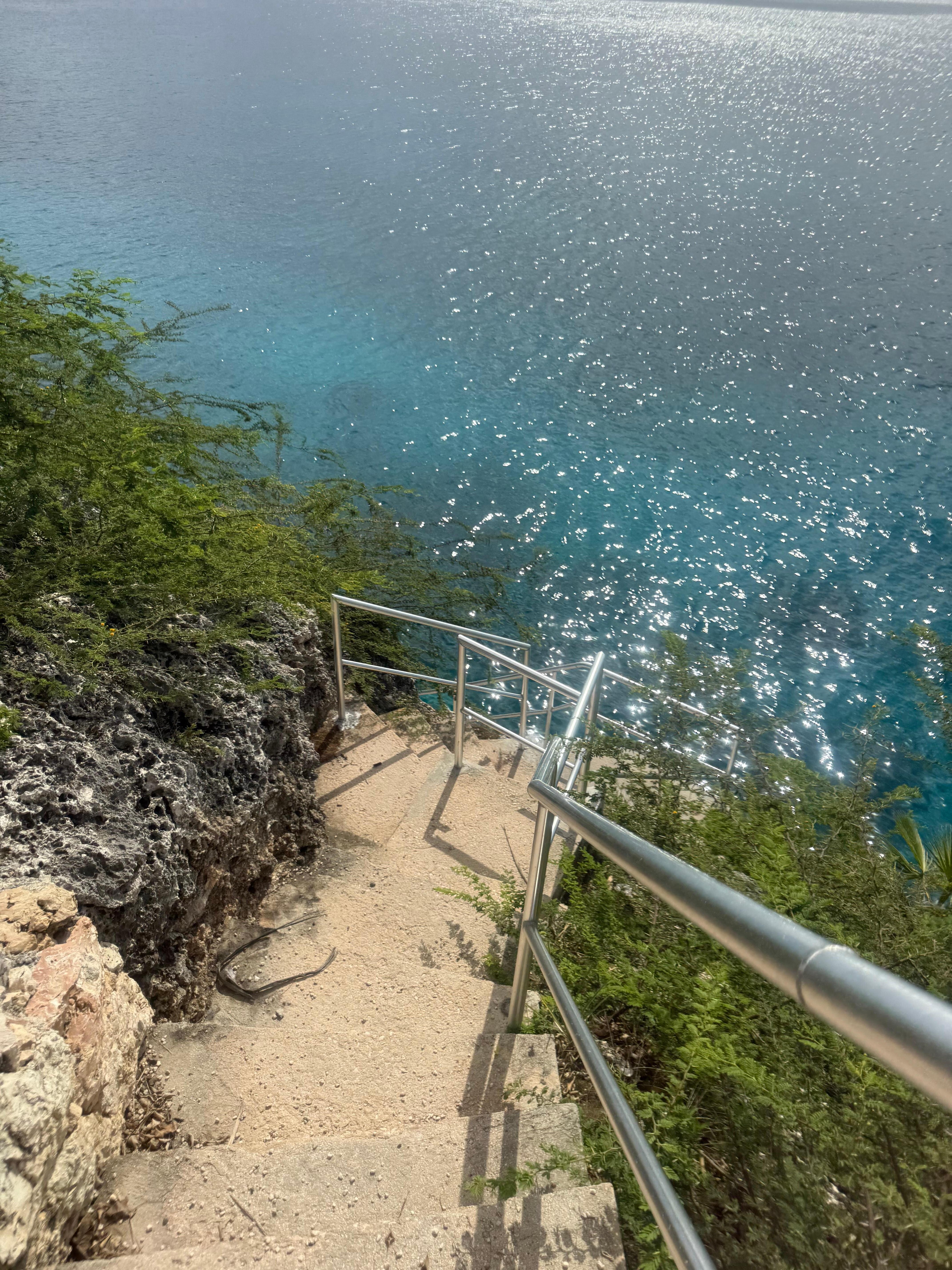Stairs downs to the sea wall