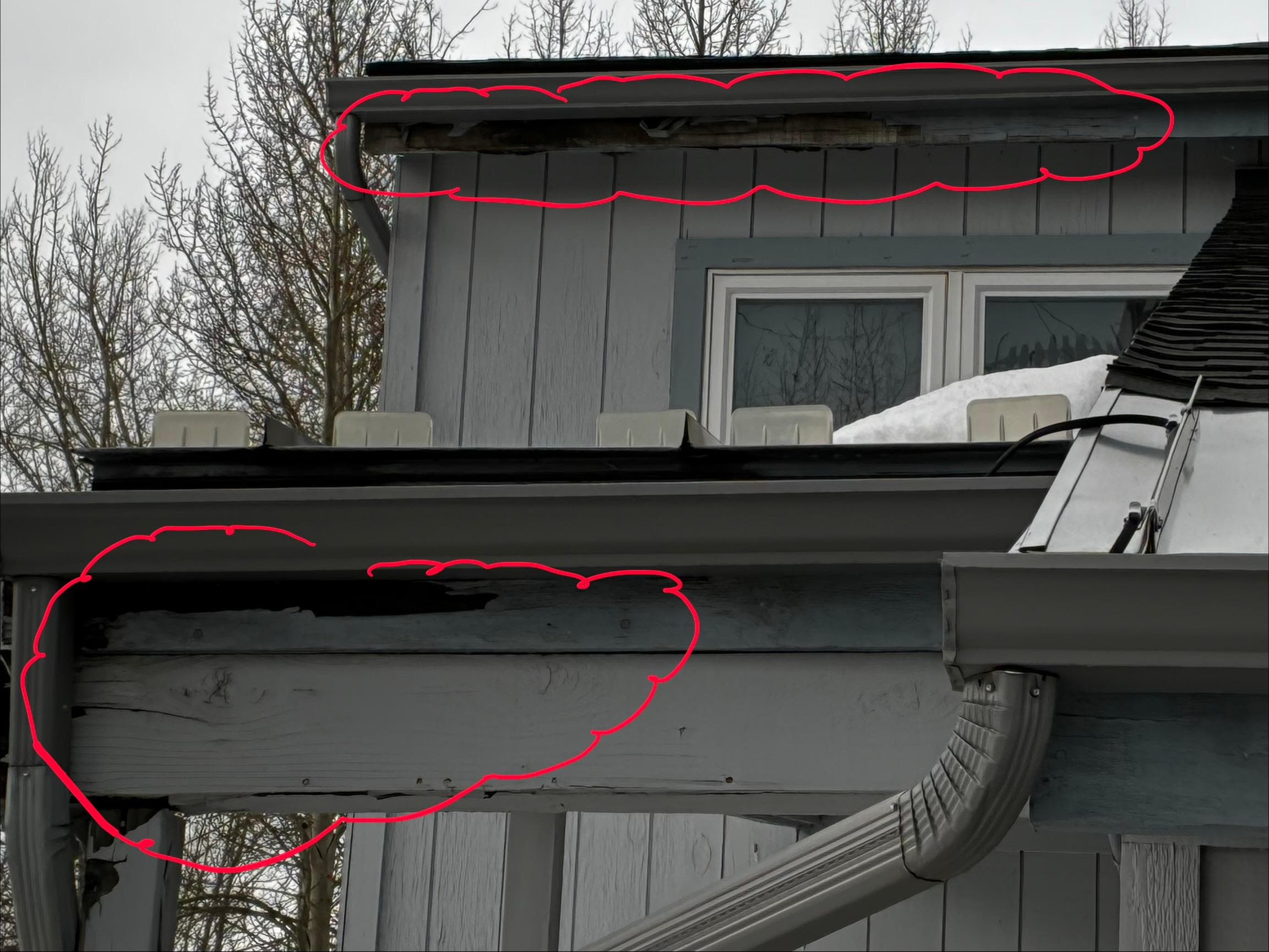 Exterior rotted boards