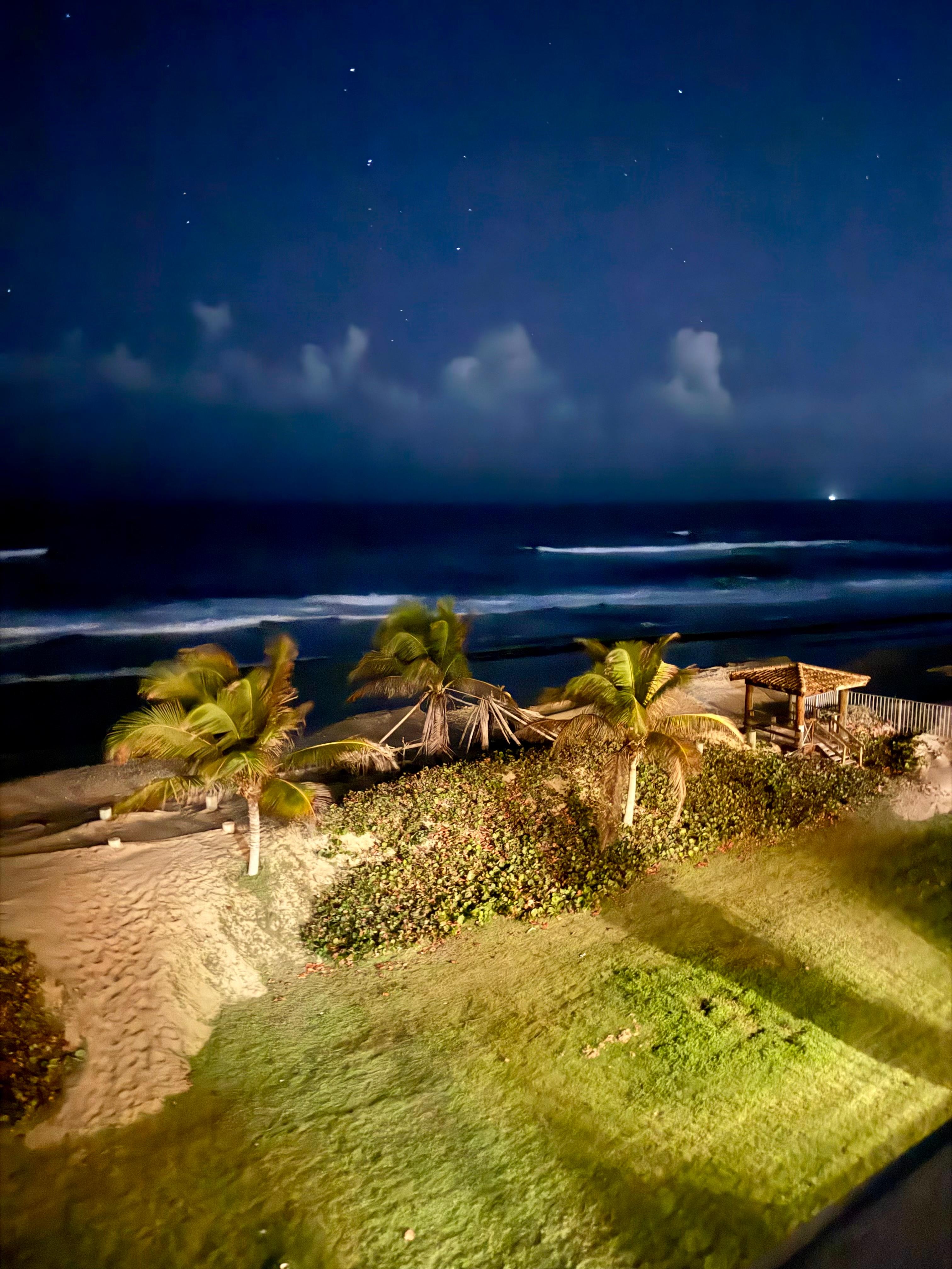 View from terrace at night. 
