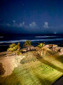 View from terrace at night.