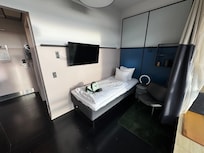 One-person room. Small but very cosy. Got evenything you need.