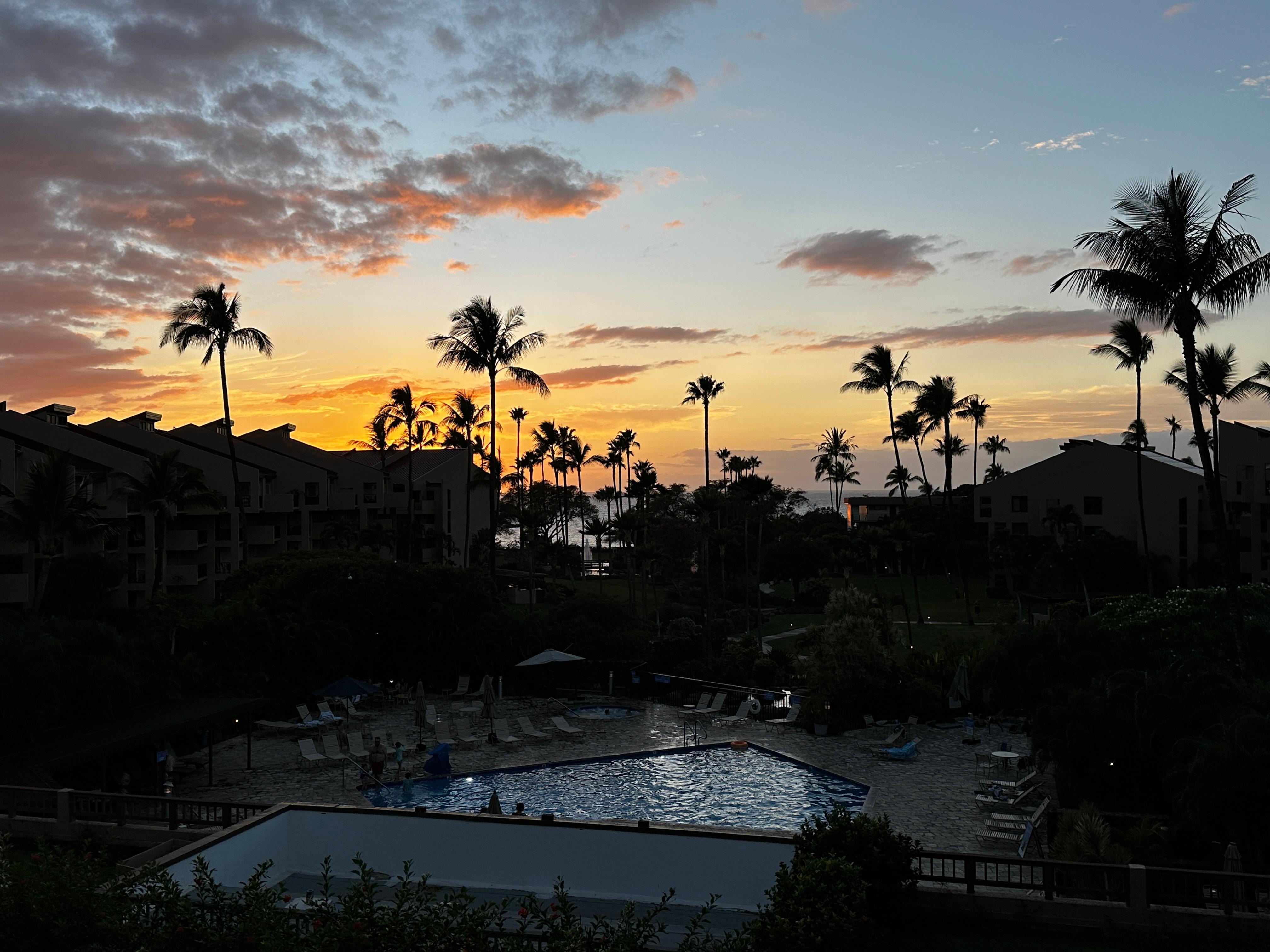 Sunset view from condo balcony