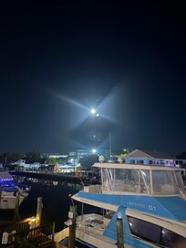 Full moon over the marina view from condo.