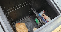 Trash left in bin