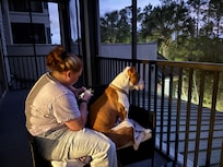 Family enjoying the view from the lanai.