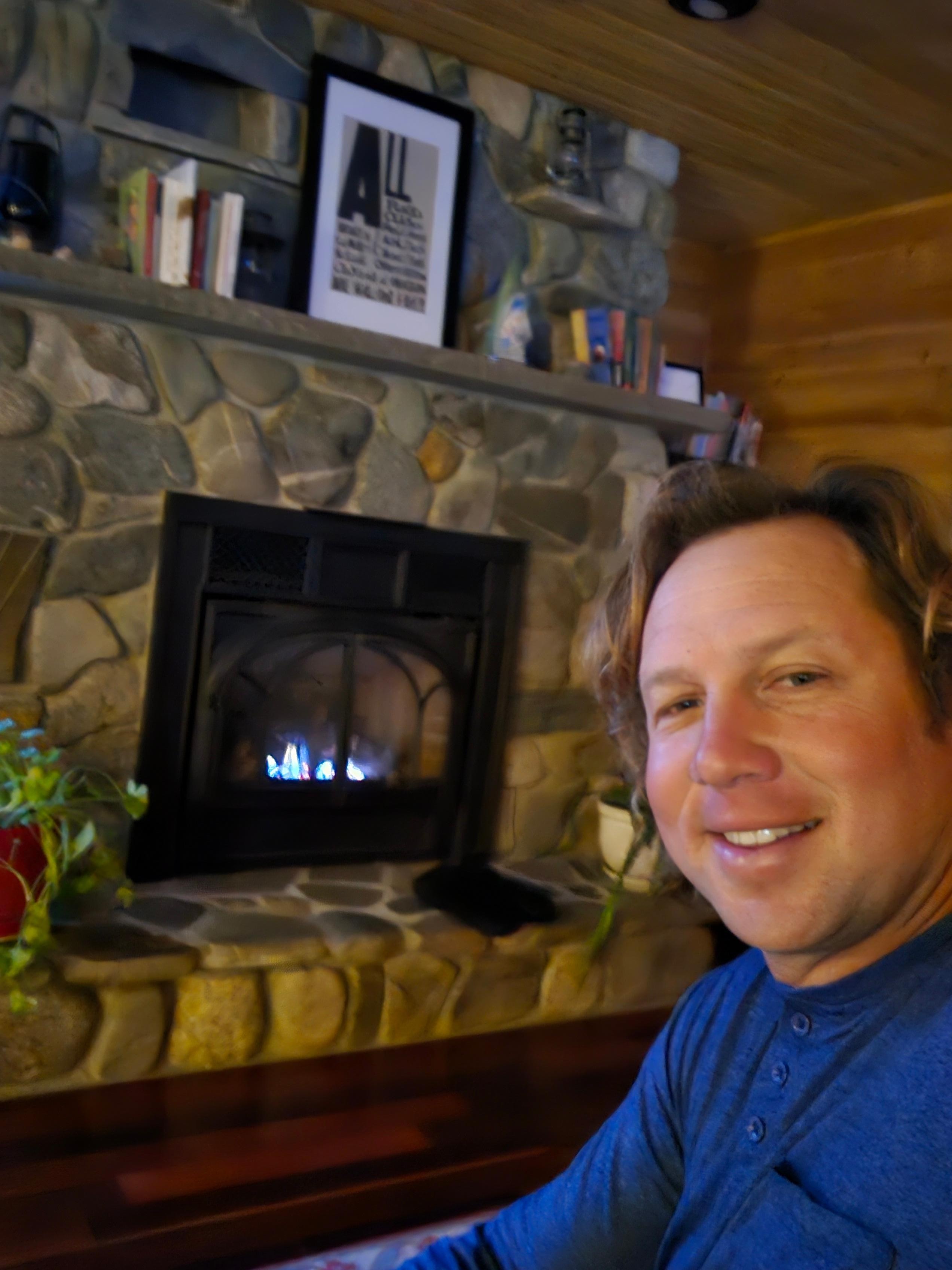 Fireplace with knob to turn up,down or off!