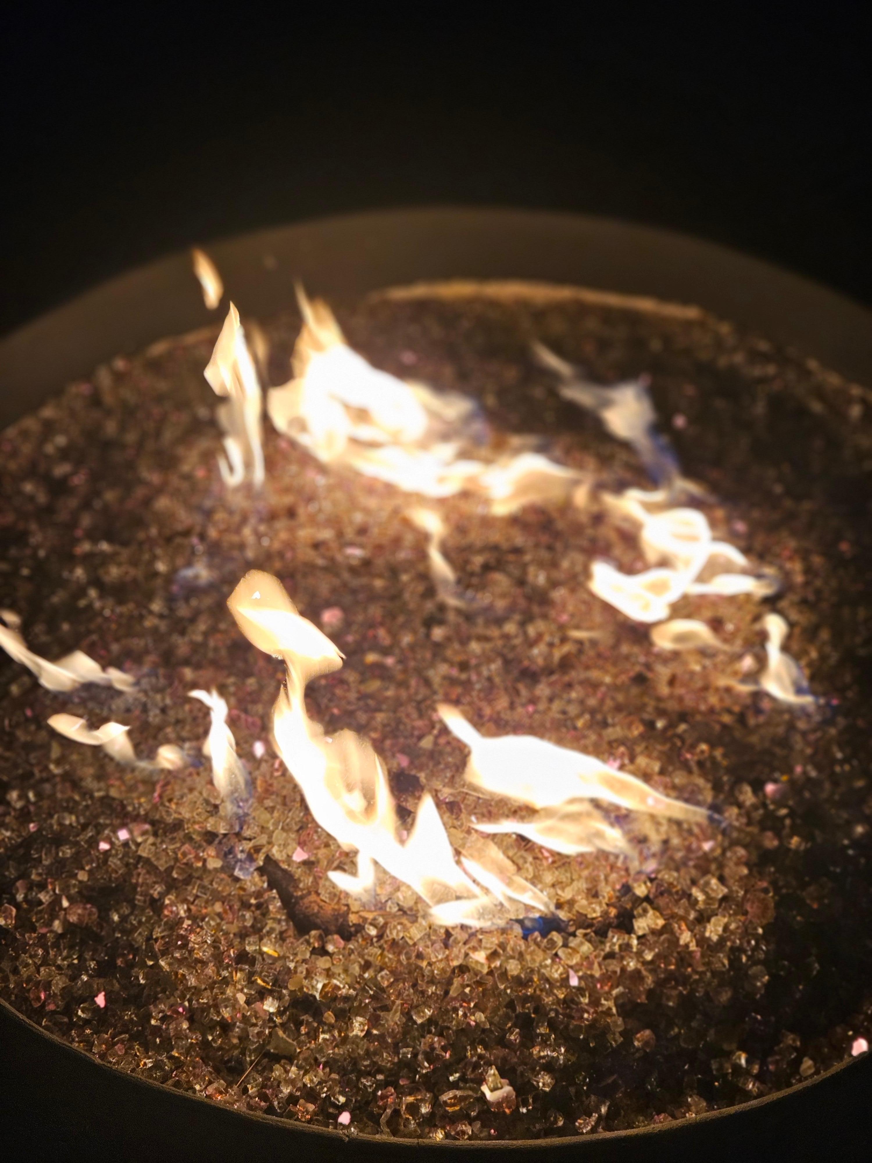 Fireplace pit right outside pool area