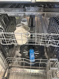 Gross dishwasher
Coffee cup inside cabinet had a black hair in it so I rewatched them all