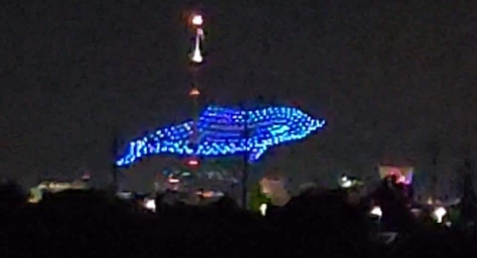 Lightshow seen from balcony