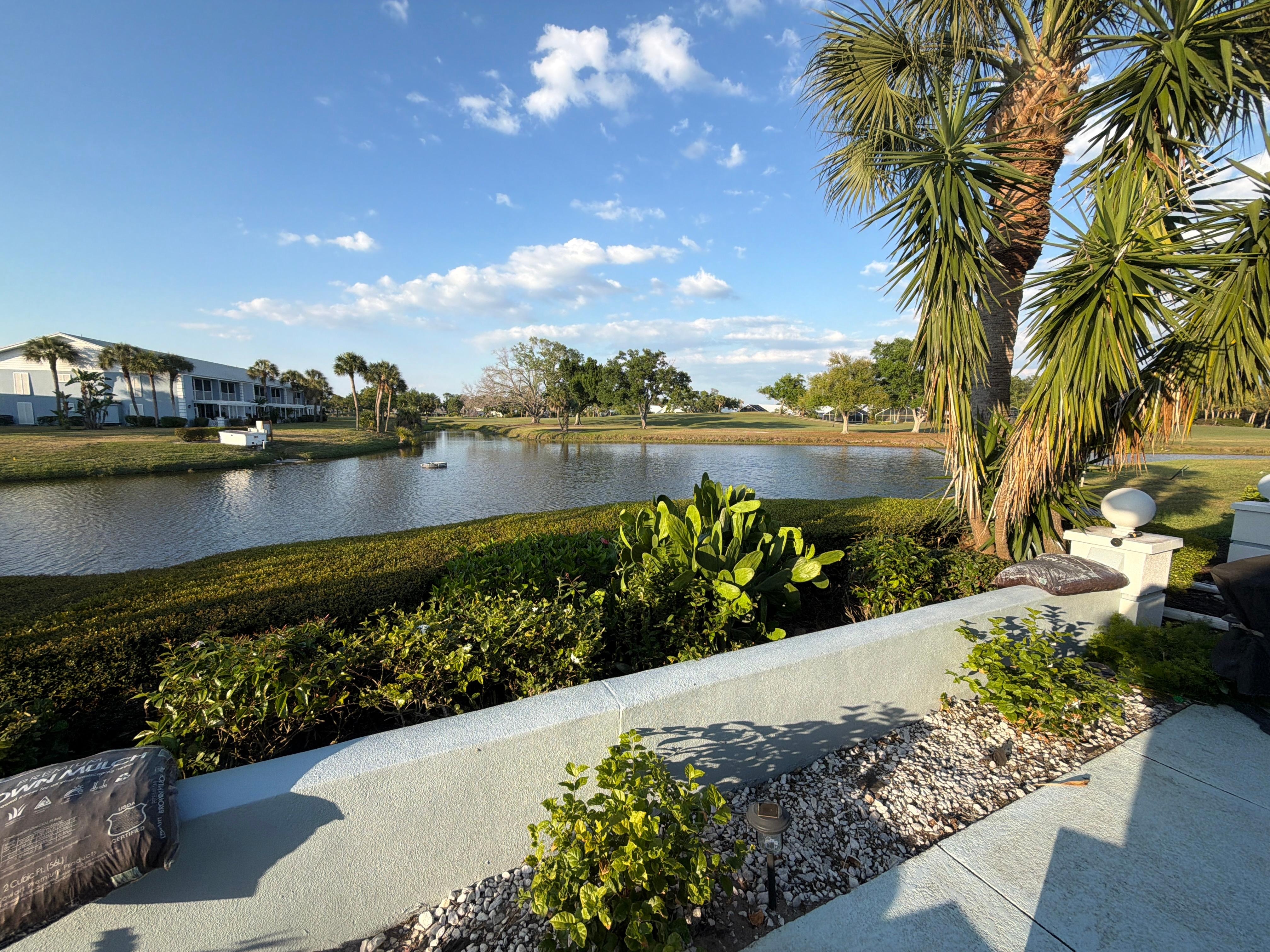 View from back patio - overlooking a pond and golf course.