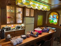 Happy hour at the basement bar. Crock pot available!