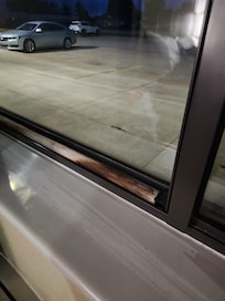 Stick keeping window from being opened from the outside. However the window still opened a few inches.