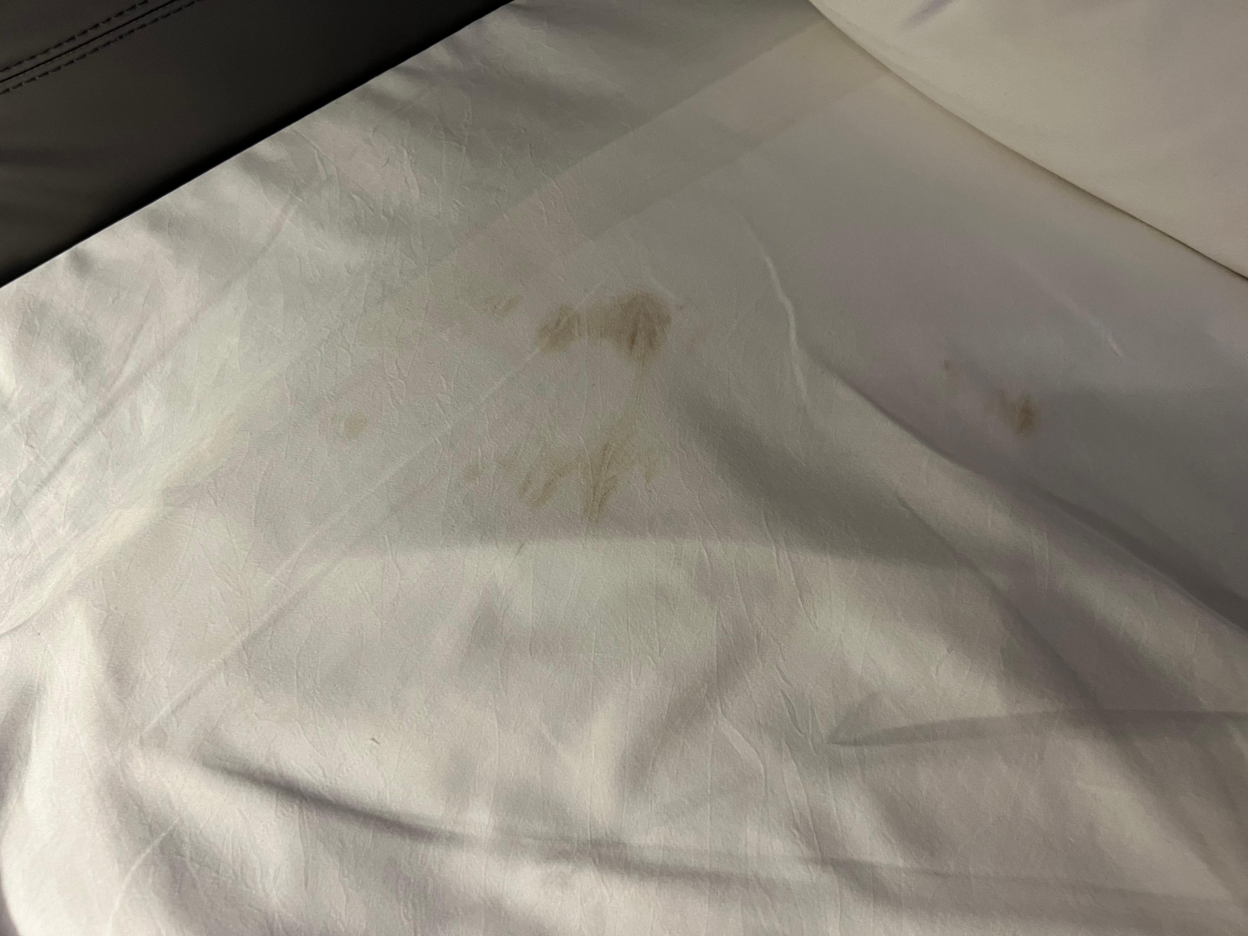 There were 2 strange mattresses on the beds, than a cover and the sheet on the top. On the 3rd day we found strange black stains on the sheet. I have a video too but can’t upload it here.