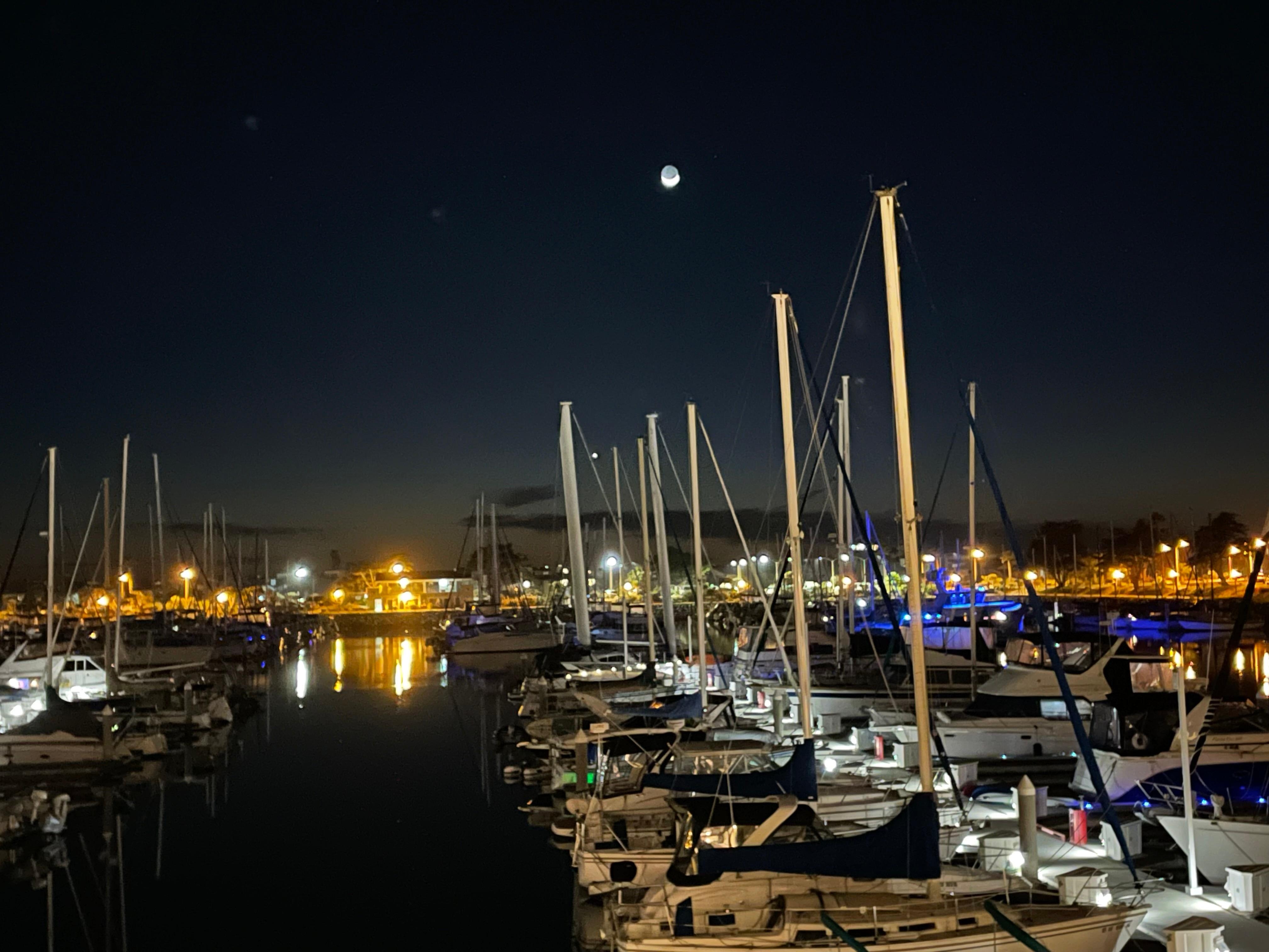 Evening view of the moon 