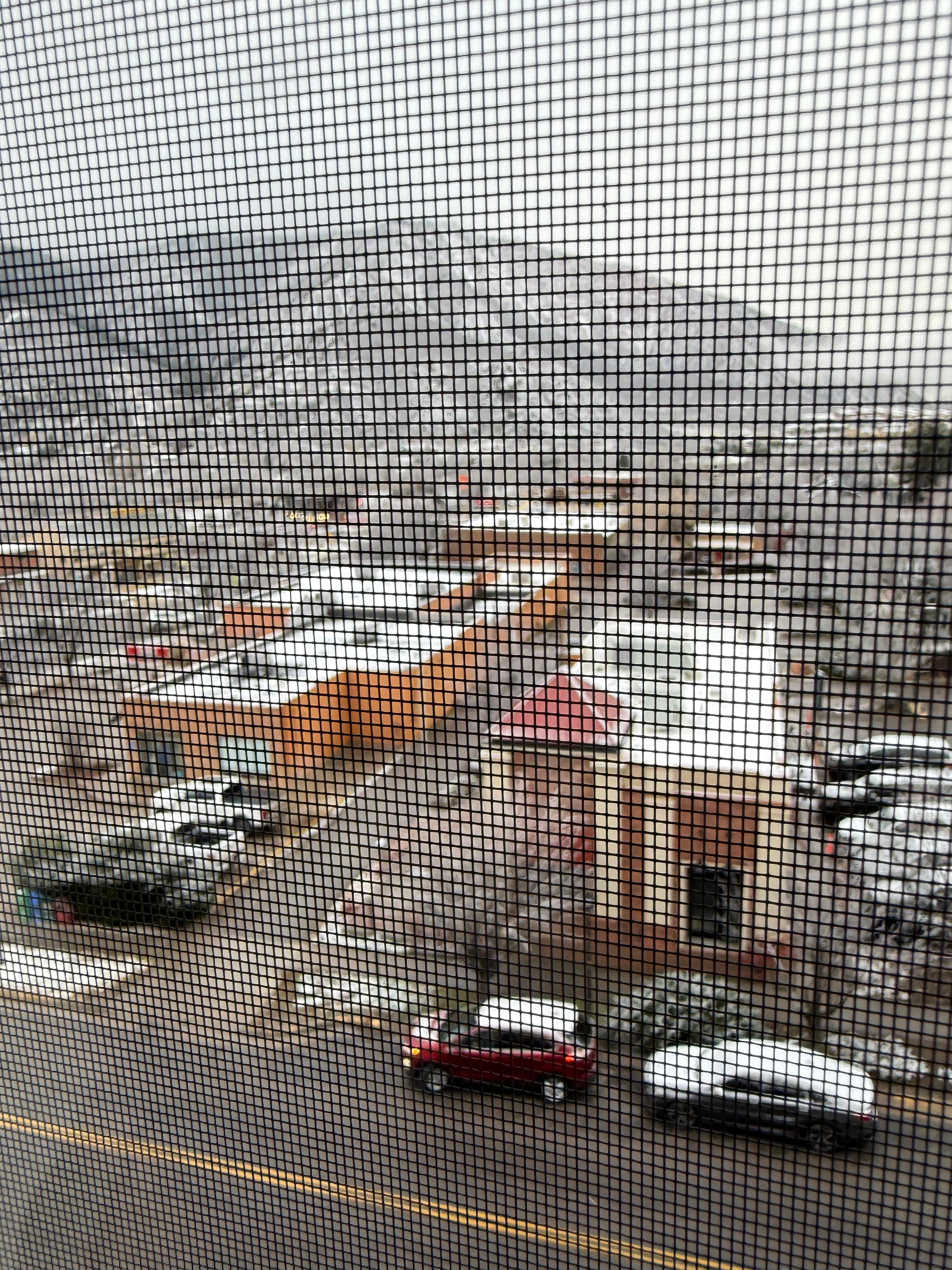 The view outside our floor hallway window