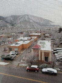 The view outside our floor hallway window