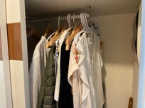 Door to closet only opens partially.