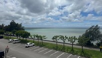 The parking lot view from the hotel room.