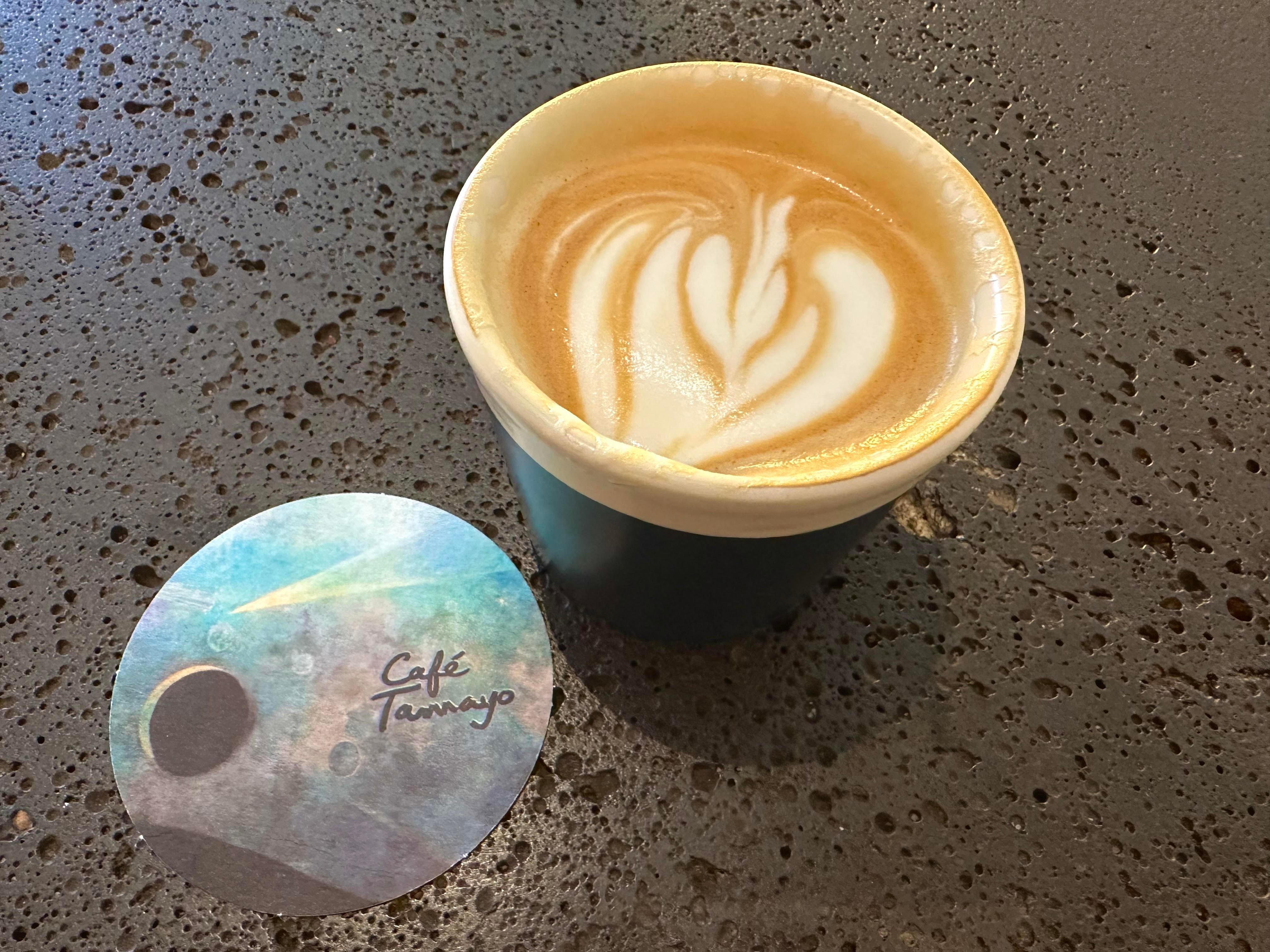 Beautiful coffee bar in the Lobby with an amazing mural painting.