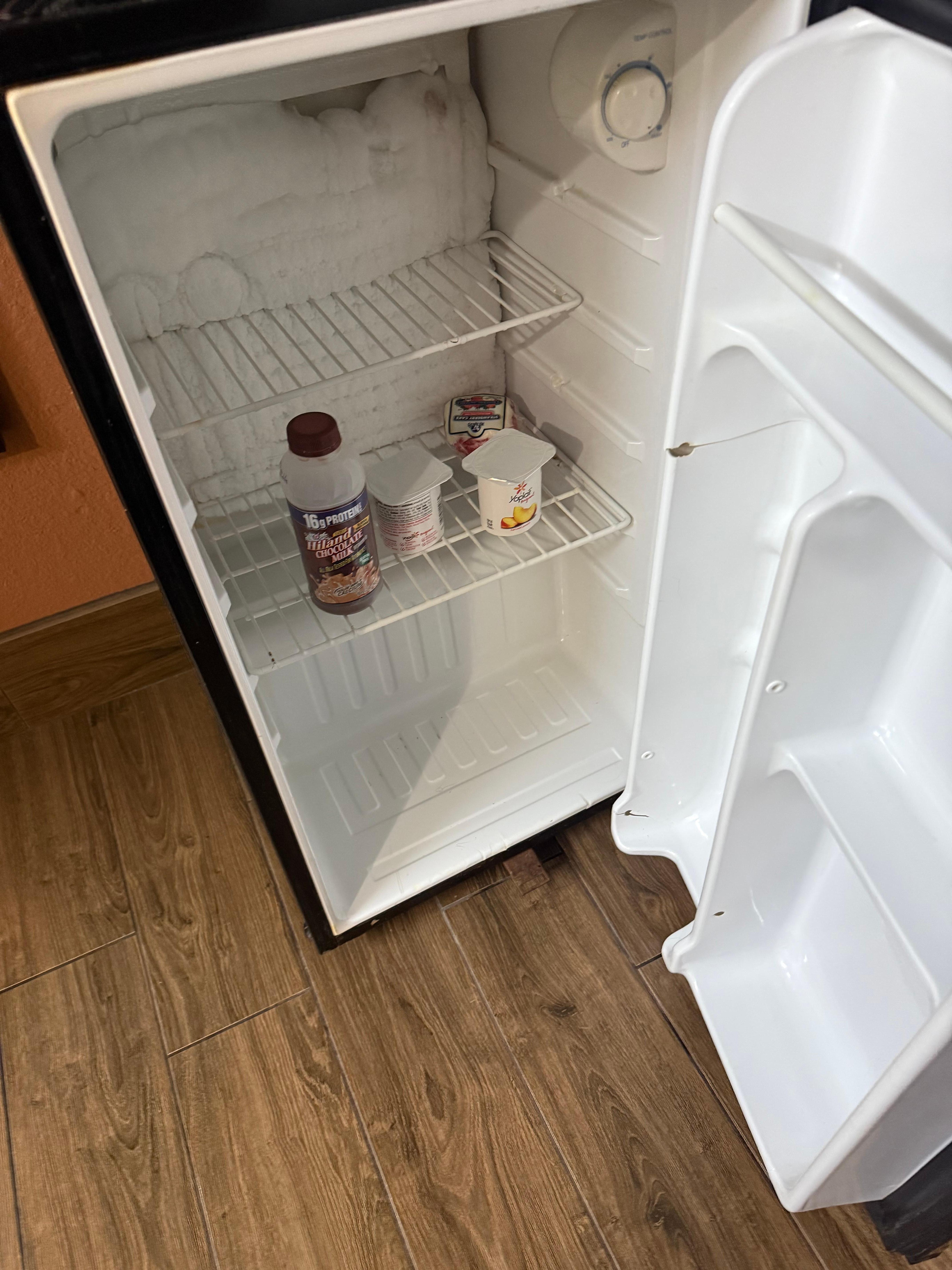 Mini fridge when i came into the room. 