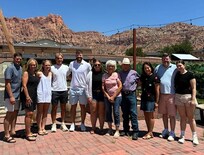 Our group touring a local winery