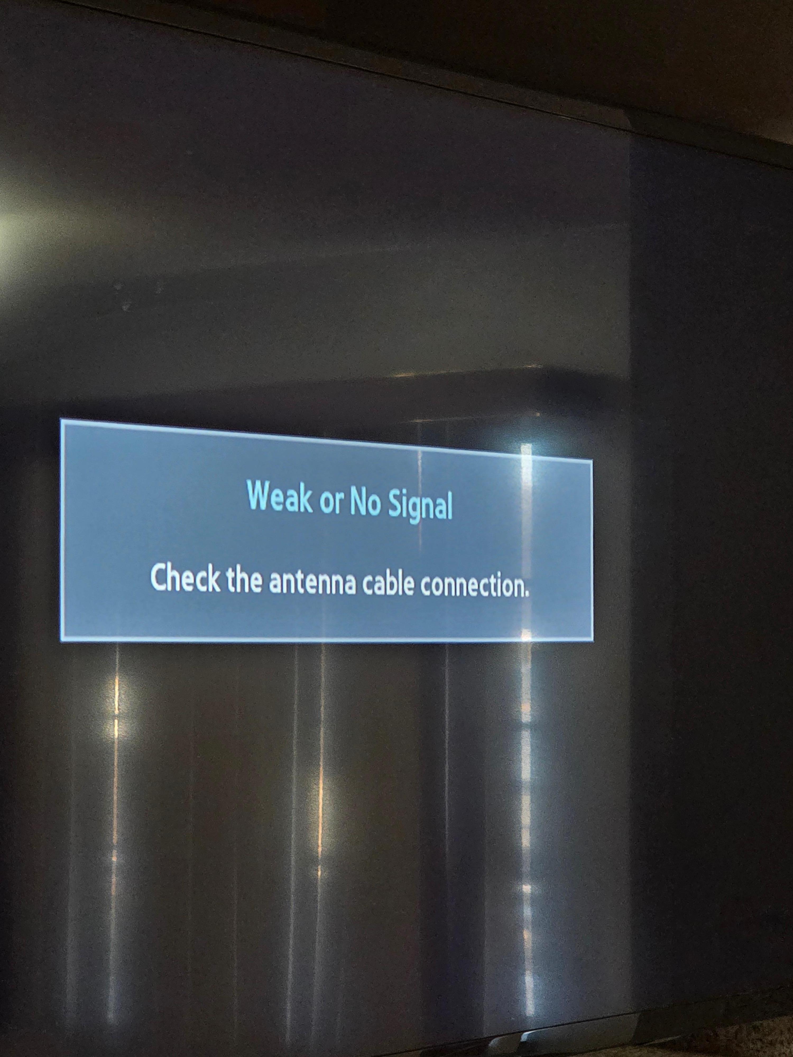 TV not connected to cable