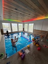 We brought quite a few pool toys to enjoy with the indoor pool.