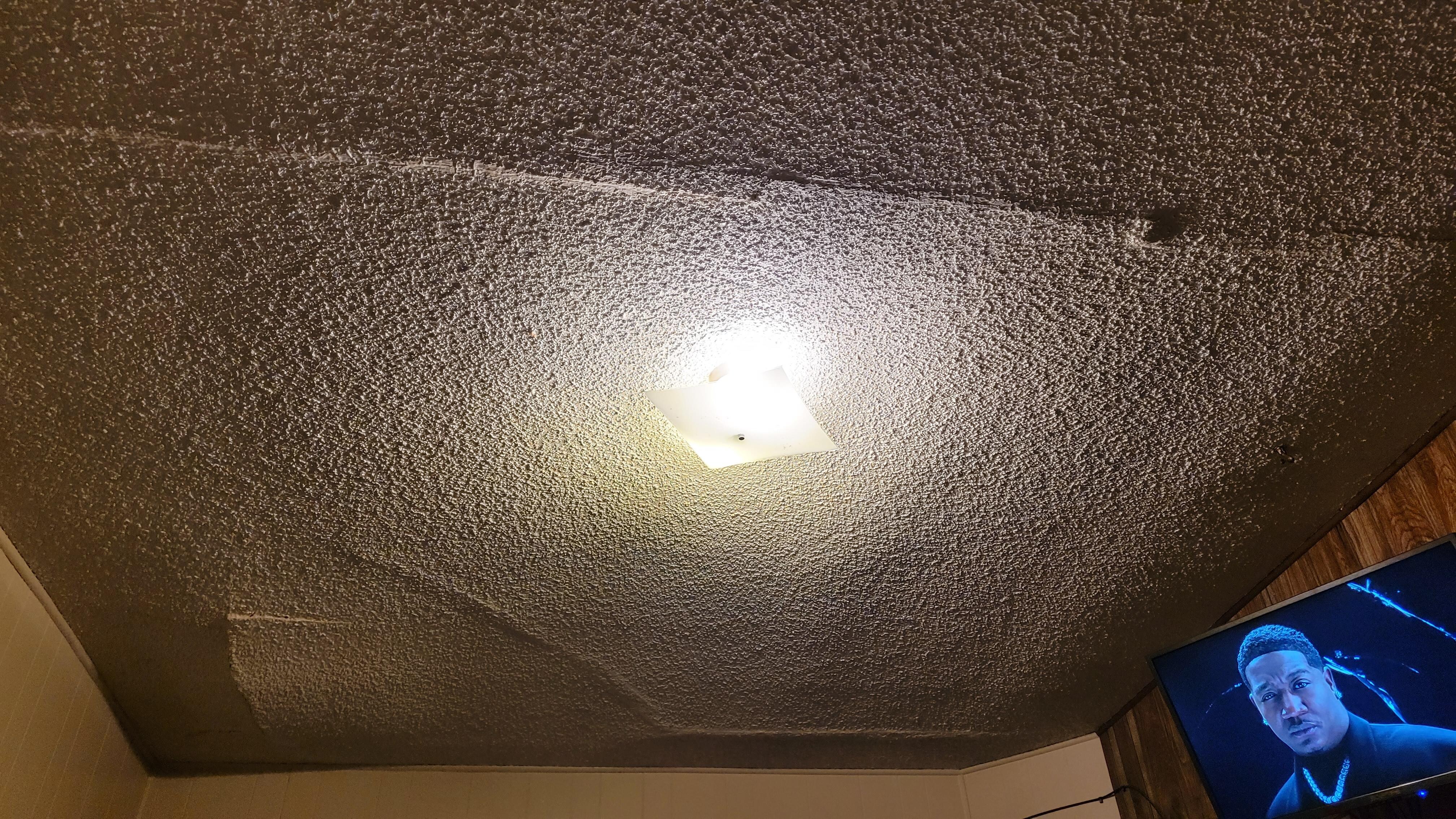 One section of the ceiling looked like it could tall down at any time.