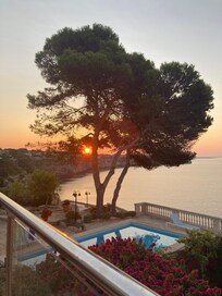 Sunrise from villa balcony