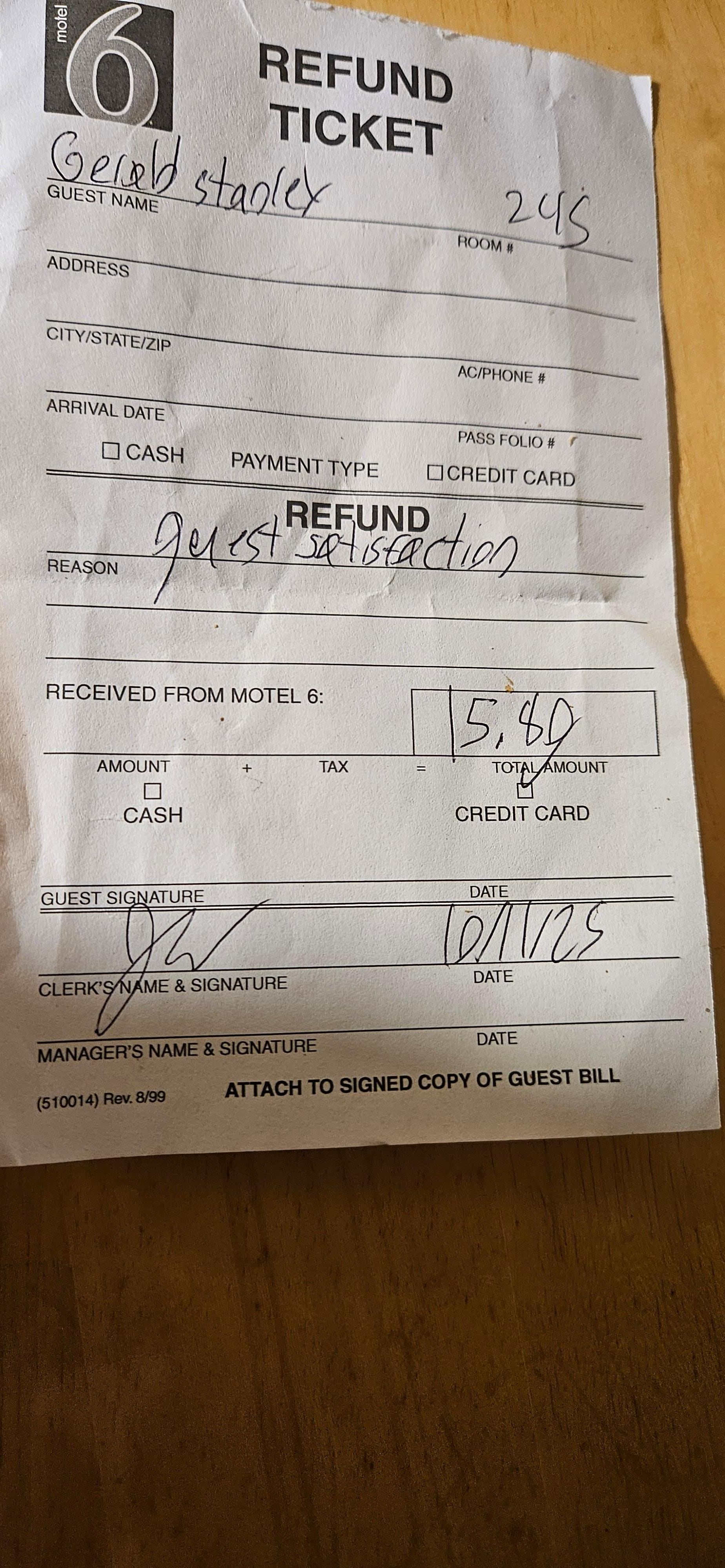 My $15.80 refund Expedia owes me not Motel 6 Destin Beach Florida 