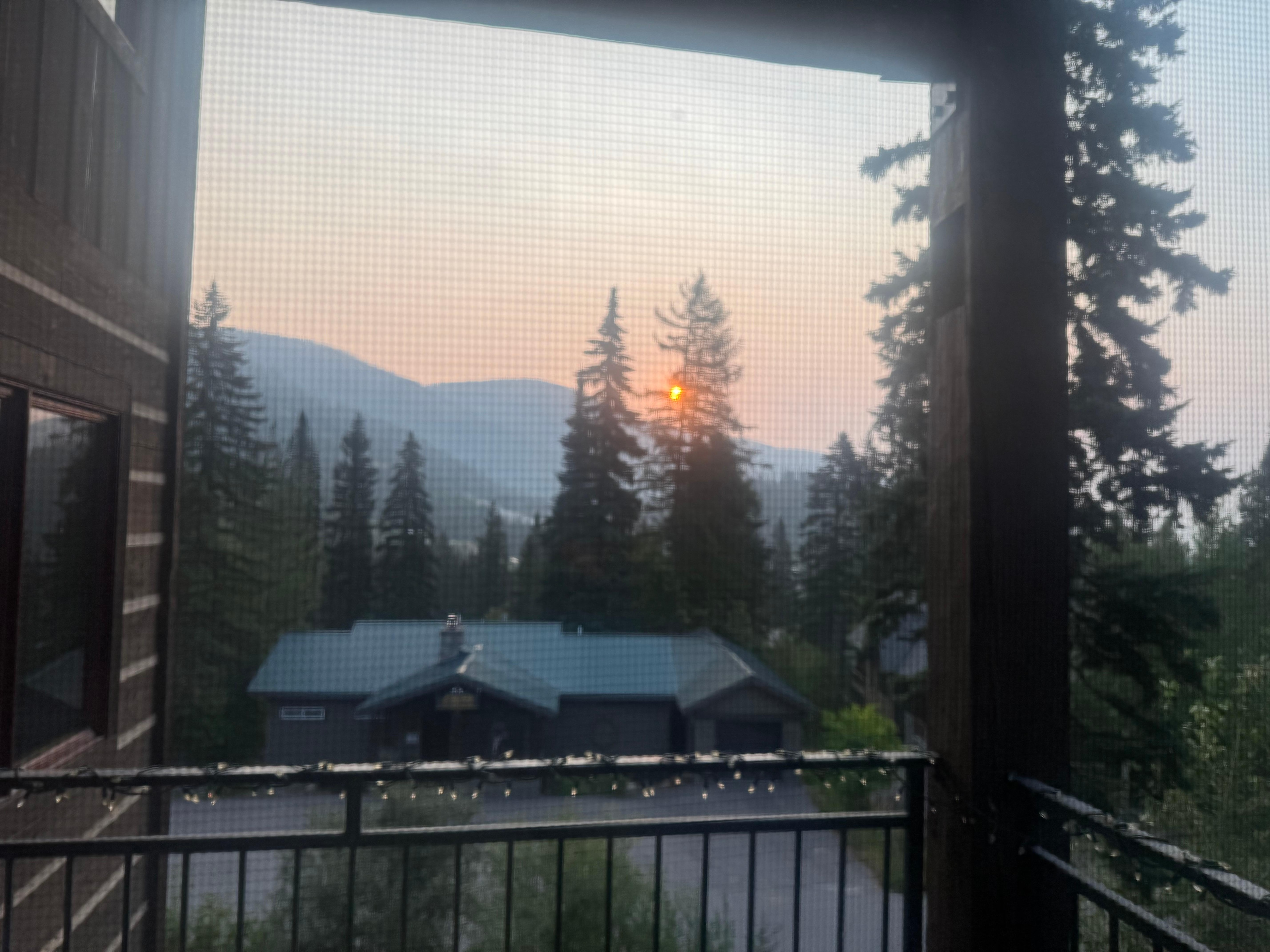  Beautiful view of sunrise over the mountains from main balcony 