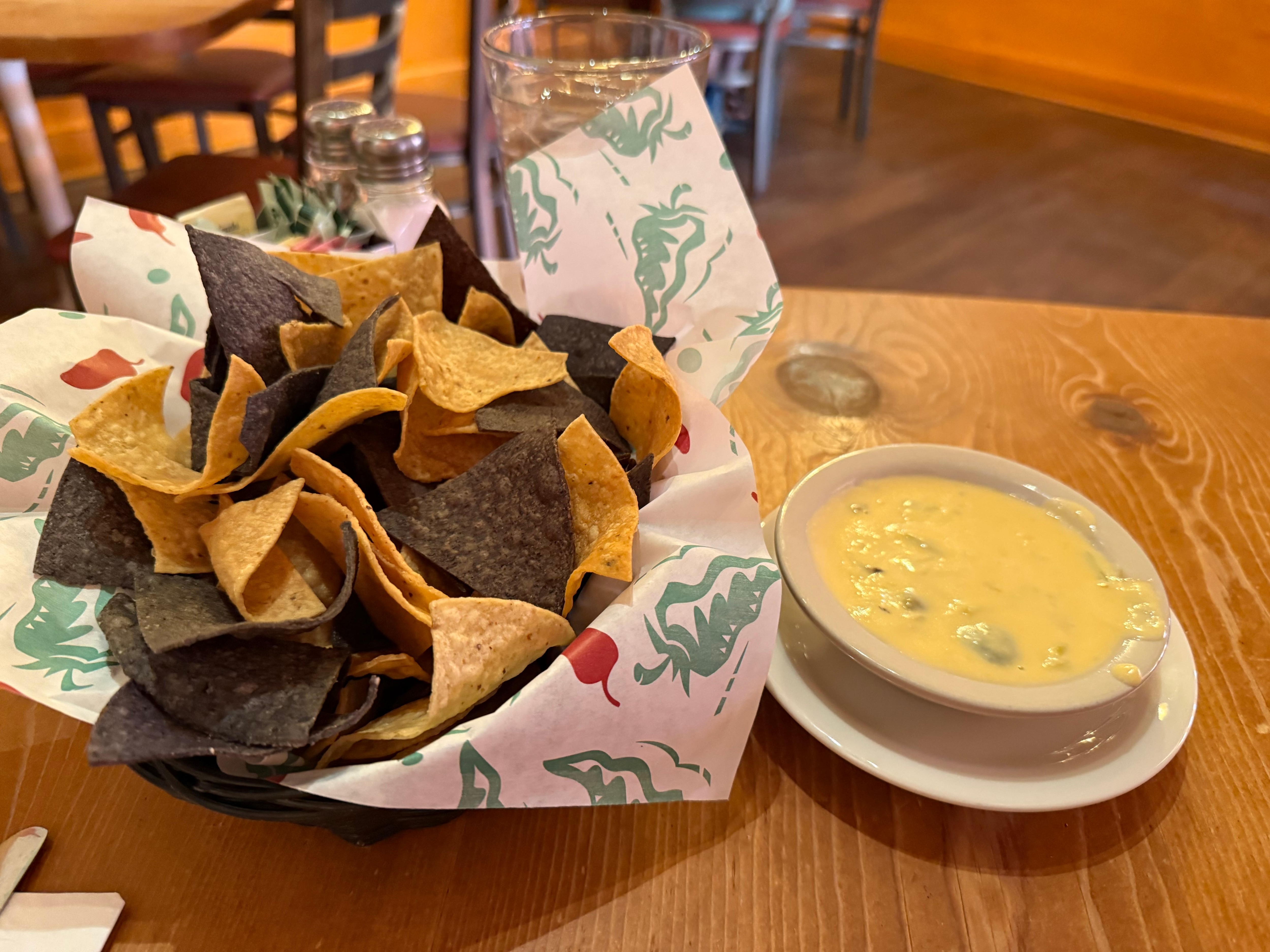 Chips and queso at The Shed