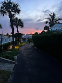 Walking back to house at sunset