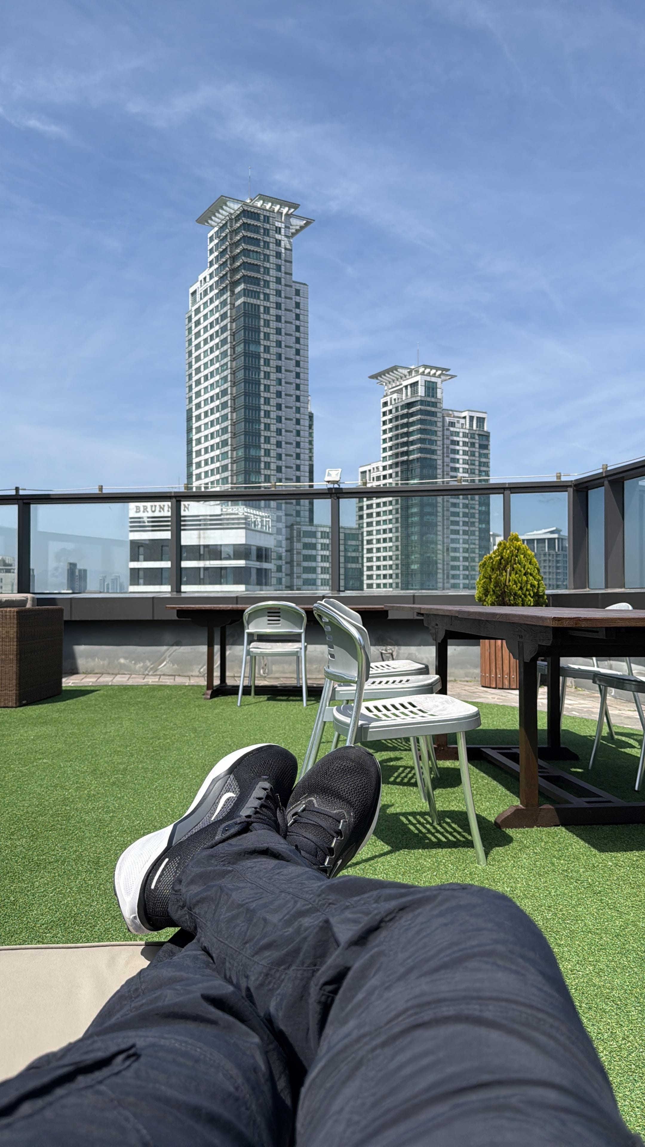 The roof top is a very nice place.