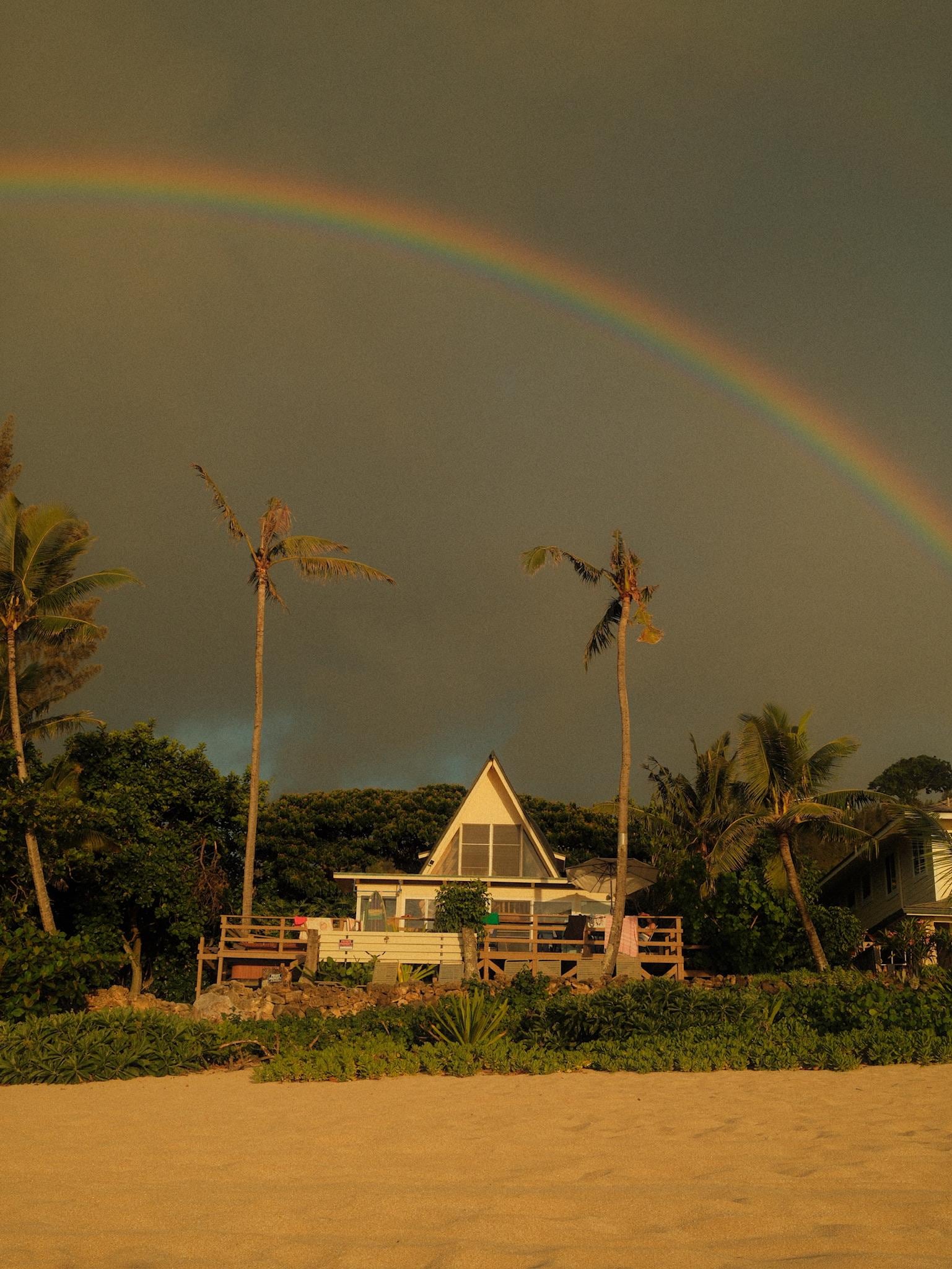 A double rainbow over the beach house! It was beautiful!