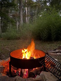 Nice back yard for evening fires