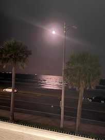 The view at night from the balcony