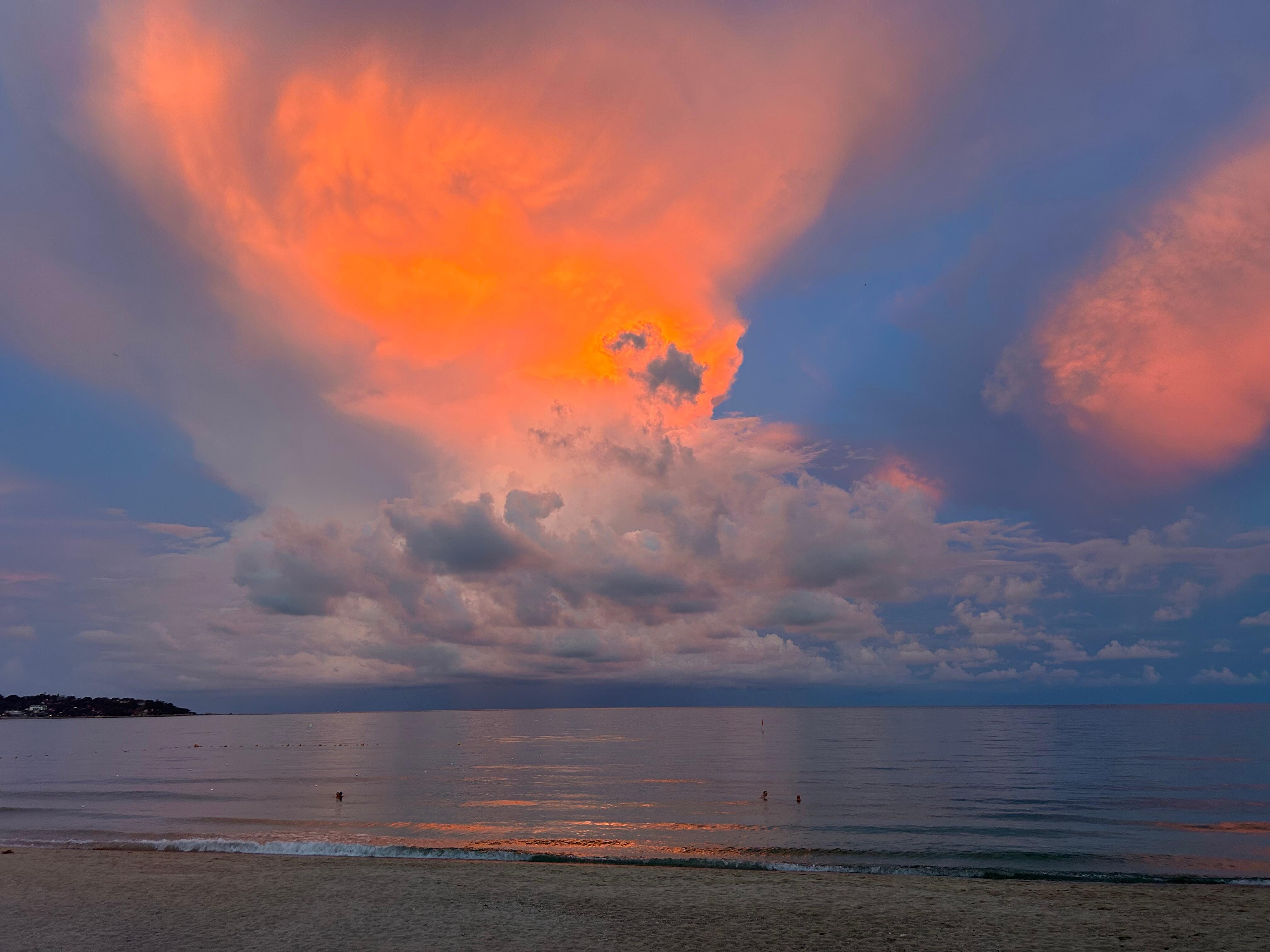 Sunset on beach.
