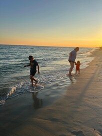 Famil fun at sunset