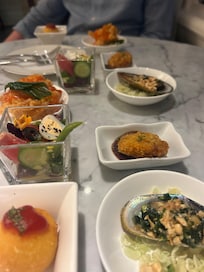 Evening canapés in executive lounge.