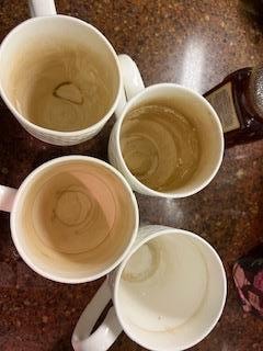 Dirty coffee cups