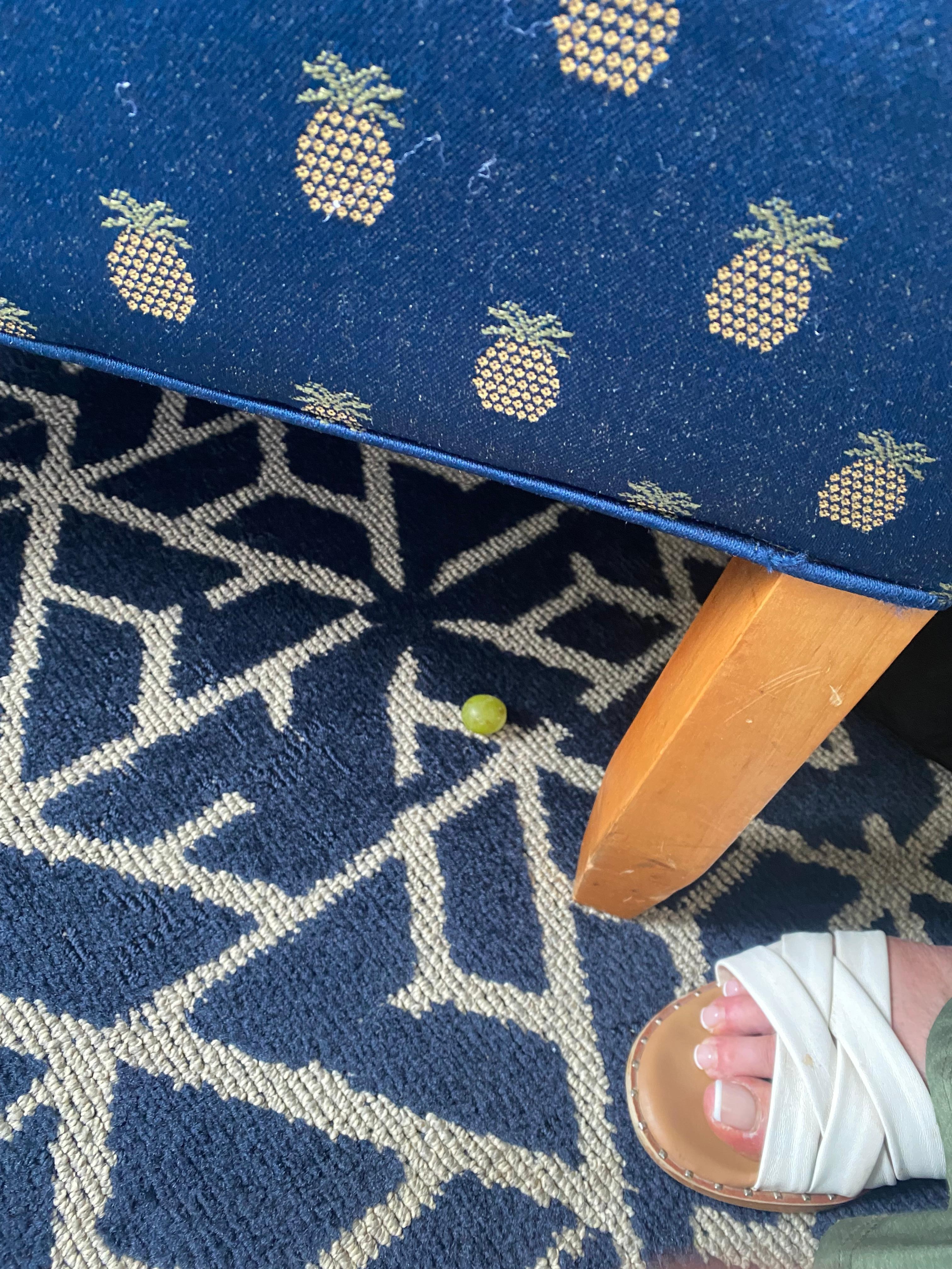 Grapes on floor, obviously didn’t vacuum